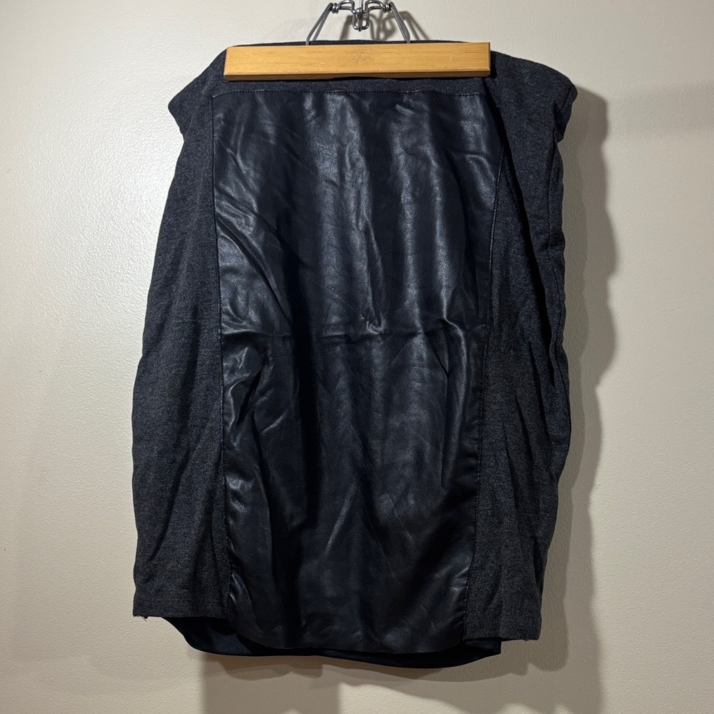 Bailey 44 Charcoal / faux leather Pencil Skirt